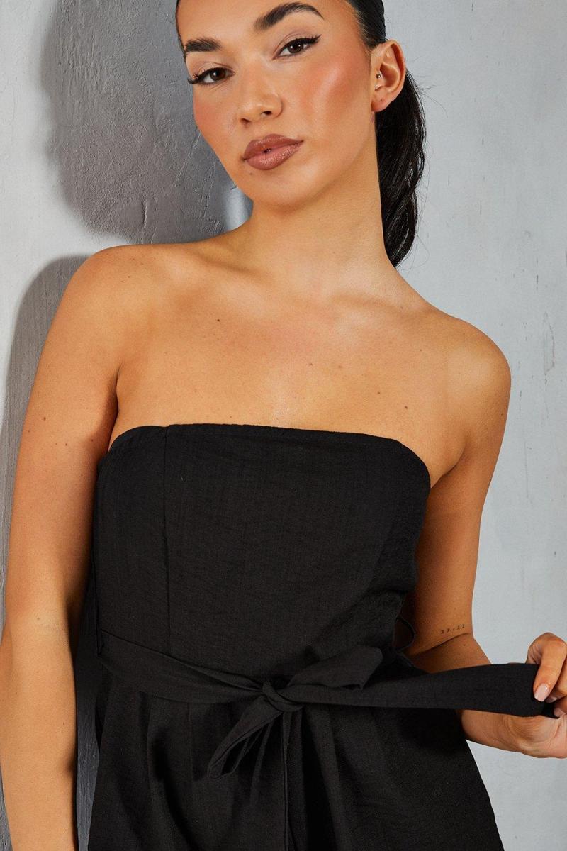 Plainen Look Bandeau Pocket Detail PlaySuit