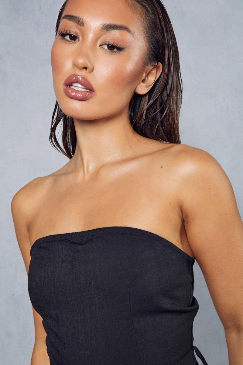 Plainen Look Bandeau Pocket Detail PlaySuit