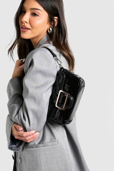 Блискуча сумка через плече з блискітками та пряжкою Блискуча сумка через плече з блискітками та пряжкою