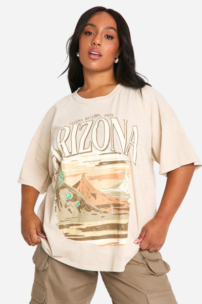 Футболка великого розміру Stone Plus Arizona Washed