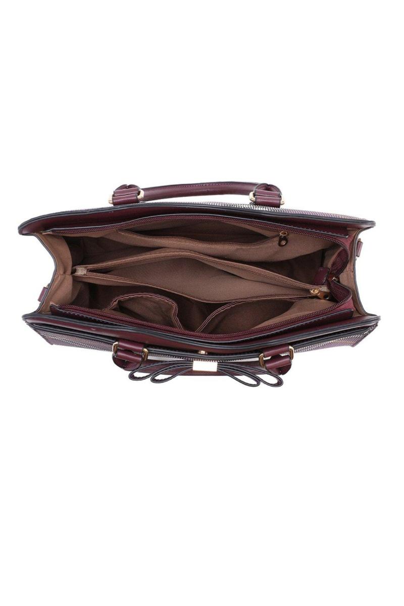 Класичний плед-візерунок верхній рукоятки для плечової сумки з деталями лука