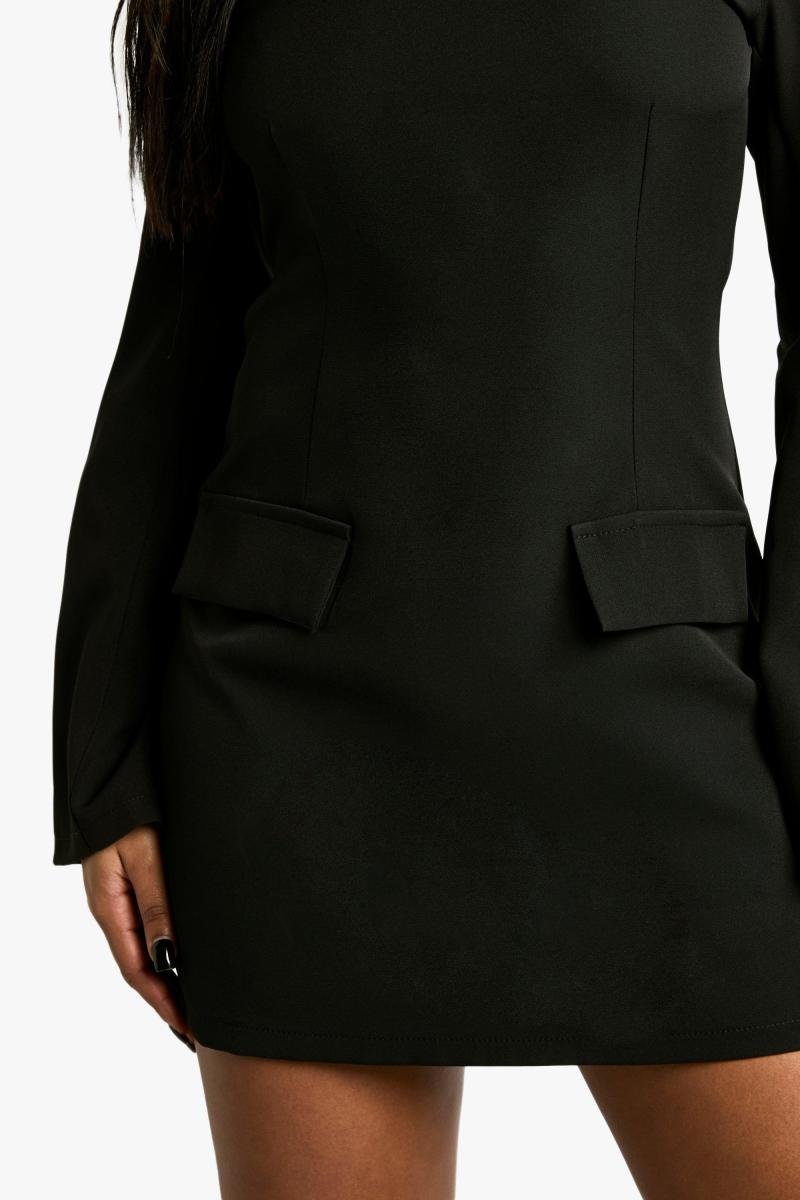 Міні -сукня з довгим рукавом з косою косою