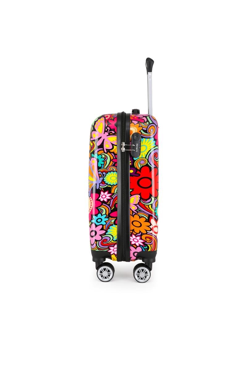 Подвійна валіза на 4 колеса з твердою оболонкою з принтом