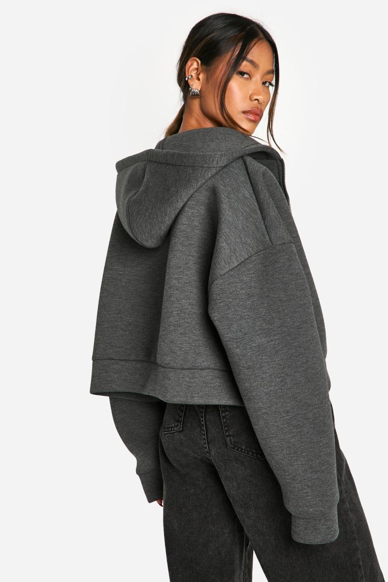 Scuba Boxy Crop Zip через балахон