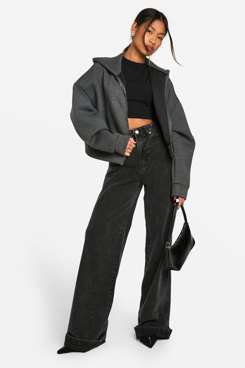 Scuba Boxy Crop Zip через балахон