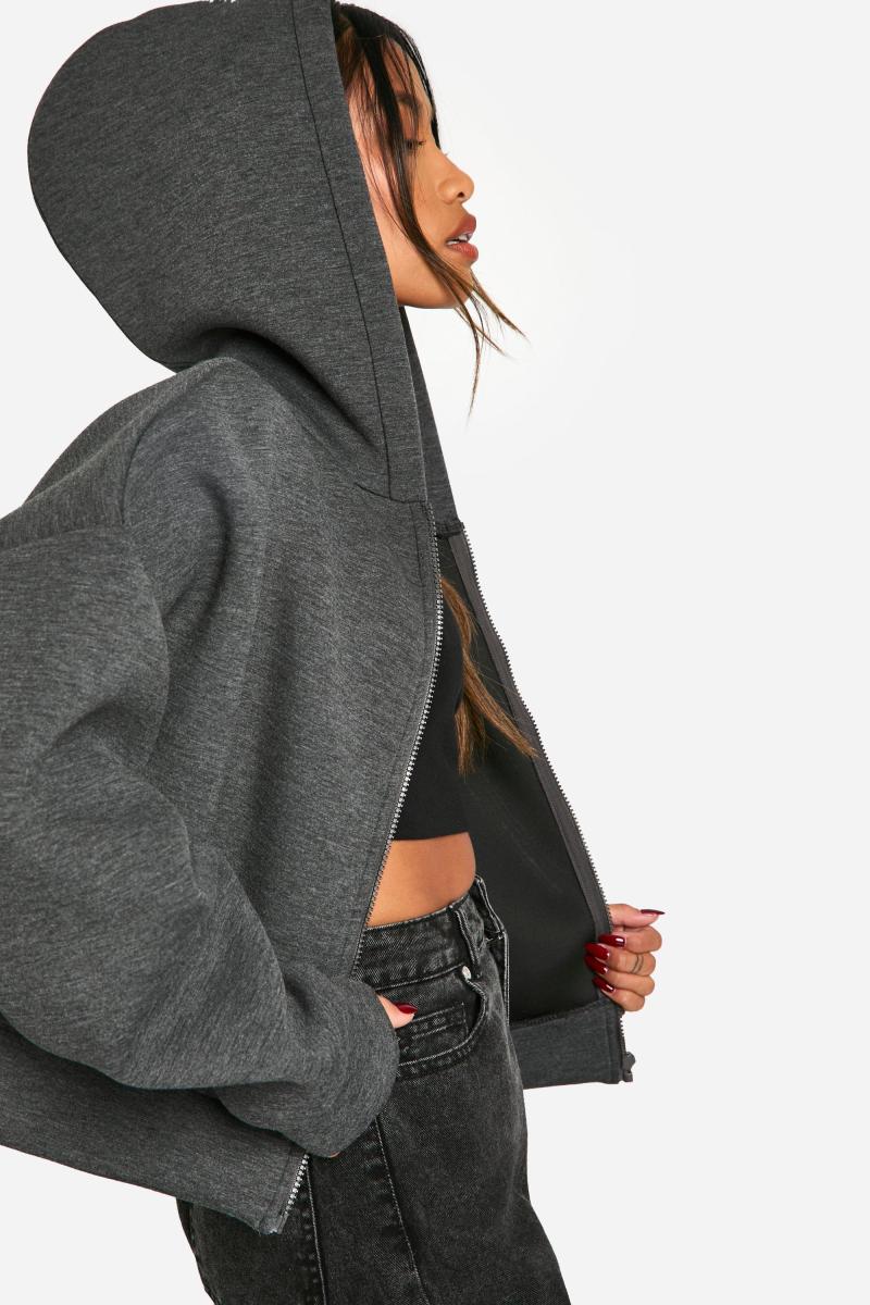 Scuba Boxy Crop Zip через балахон