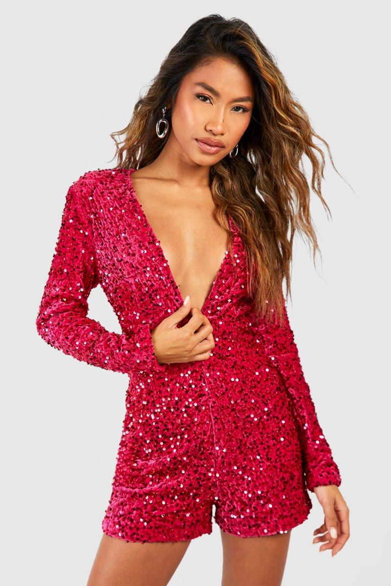 Ігровий комбінезон з паєтками з глибокими плечима