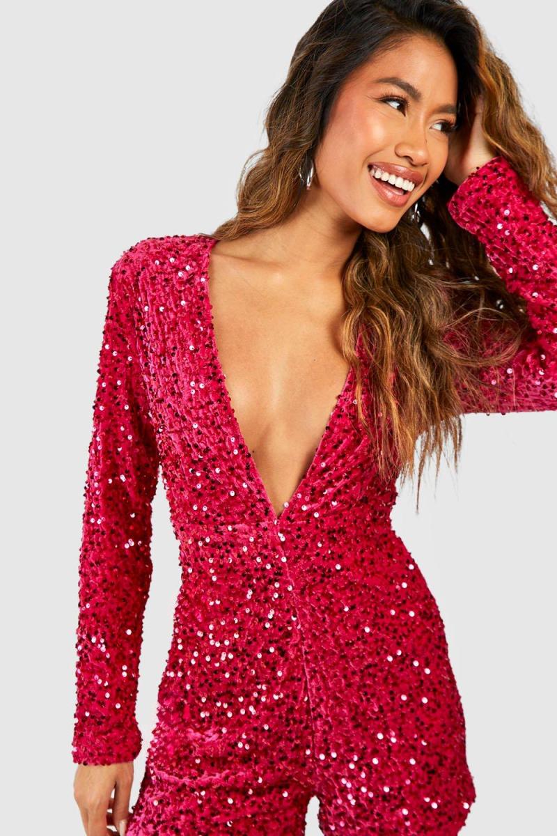 Ігровий комбінезон з паєтками з глибокими плечима