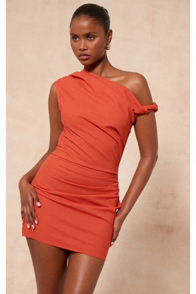 Іржаві крутяться плече Bodycon плаття Іржаві крутяться плече Bodycon плаття