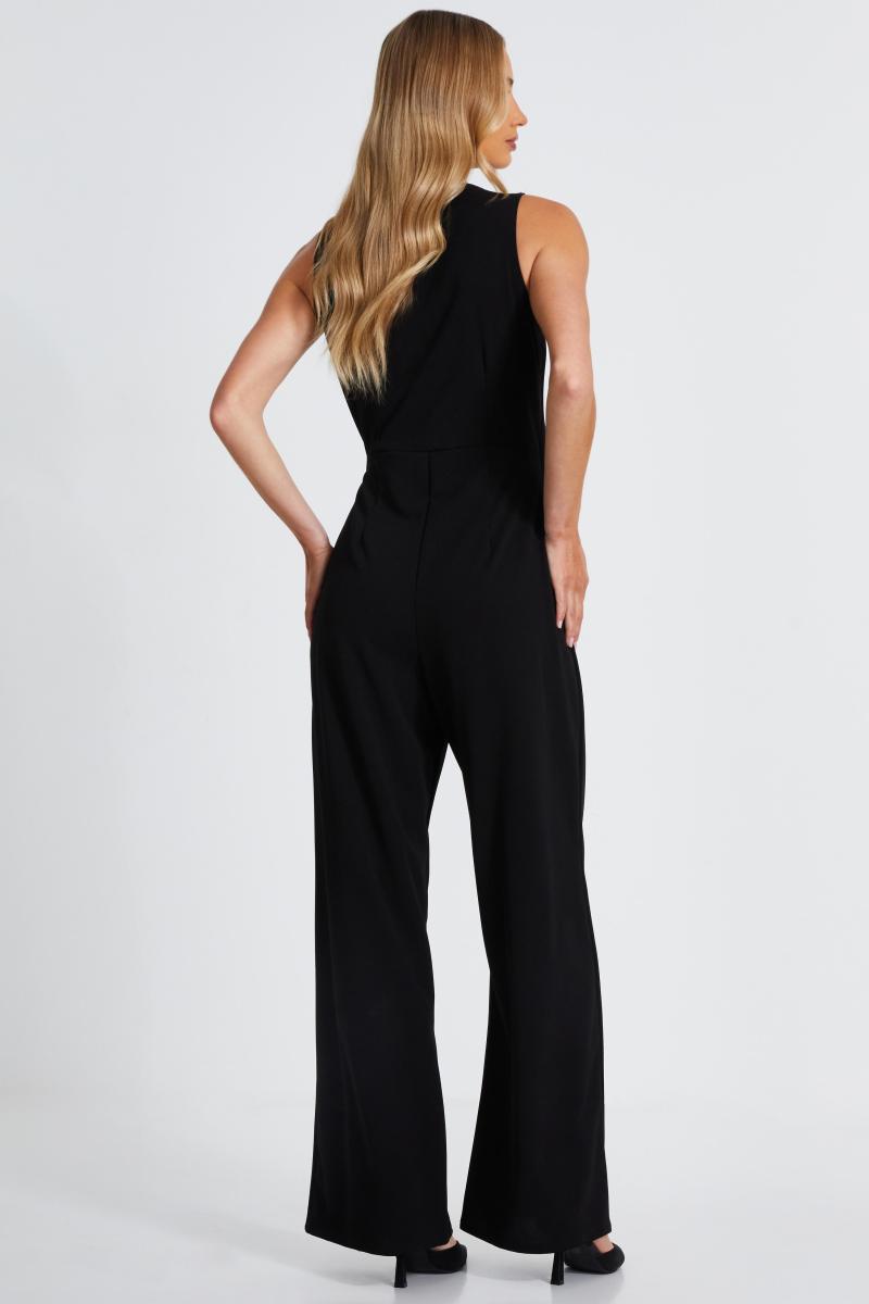 Чорний розкішний комбінезон