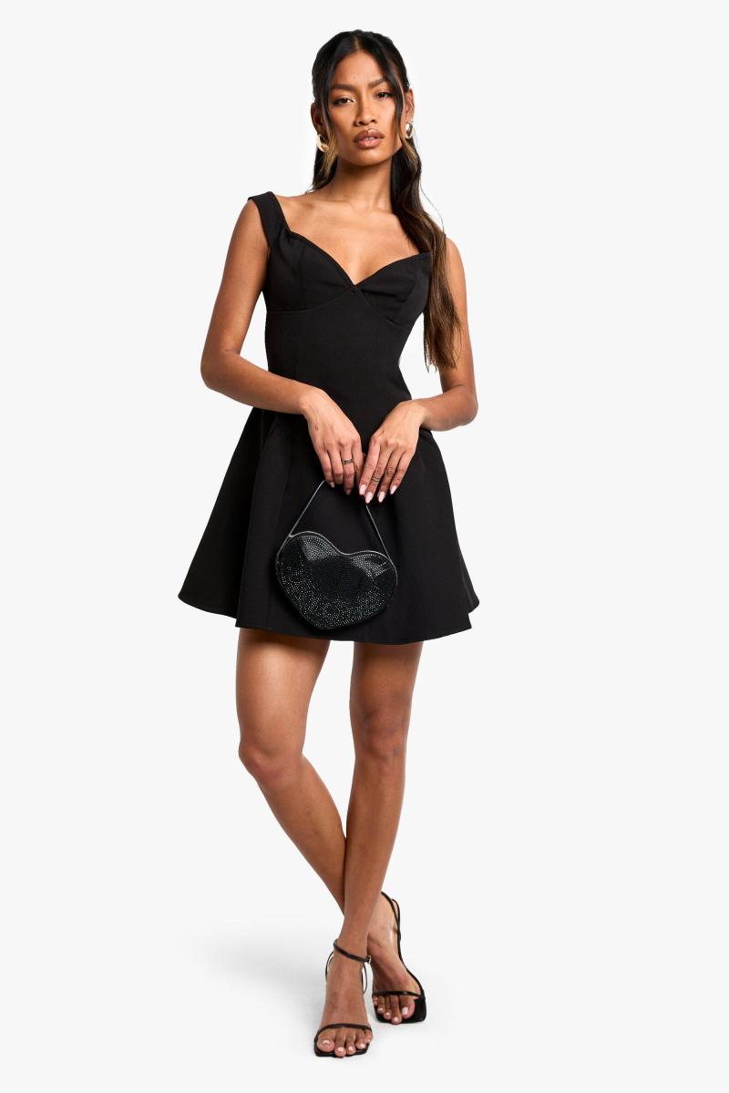 Бардо Структурований об'ємний міні -сукня фігуриста