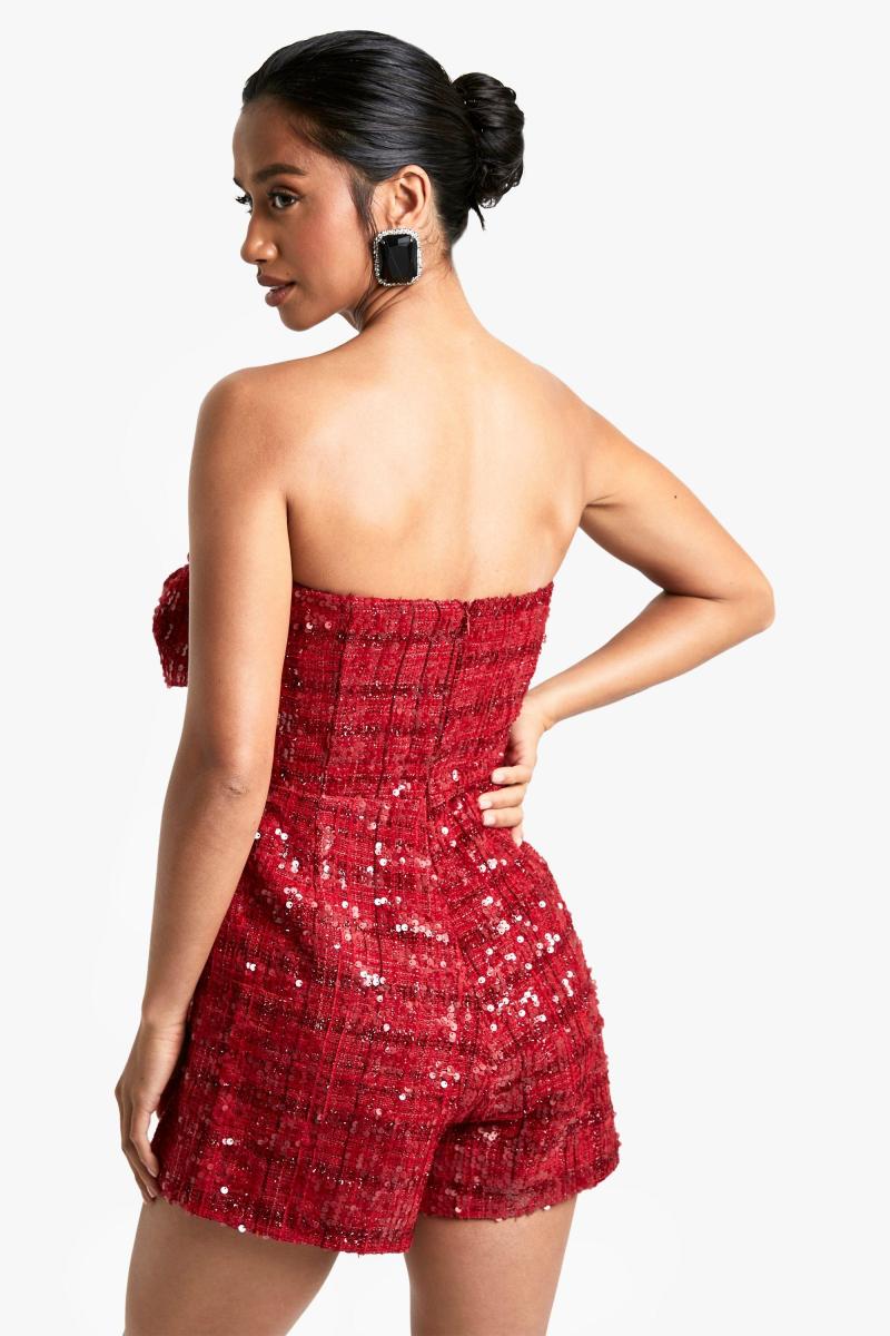 Маленький комбінезон з паєтками та бантом з букле