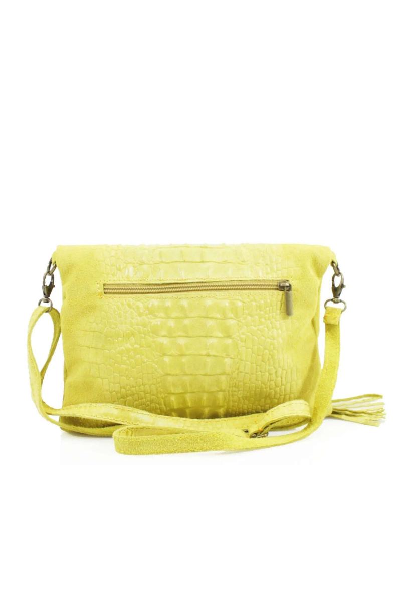 Італійська справжня замша крокодил візерунком Tassel Zip Smal Flap поверх клатча через плече