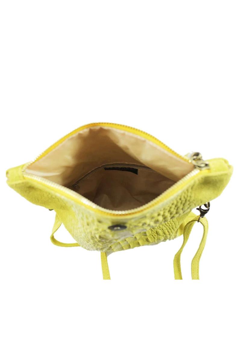 Італійська справжня замша крокодил візерунком Tassel Zip Smal Flap поверх клатча через плече