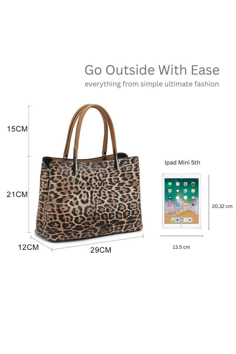 Велика стильна сумочка з леопардовим друком з сумкою для ремінця