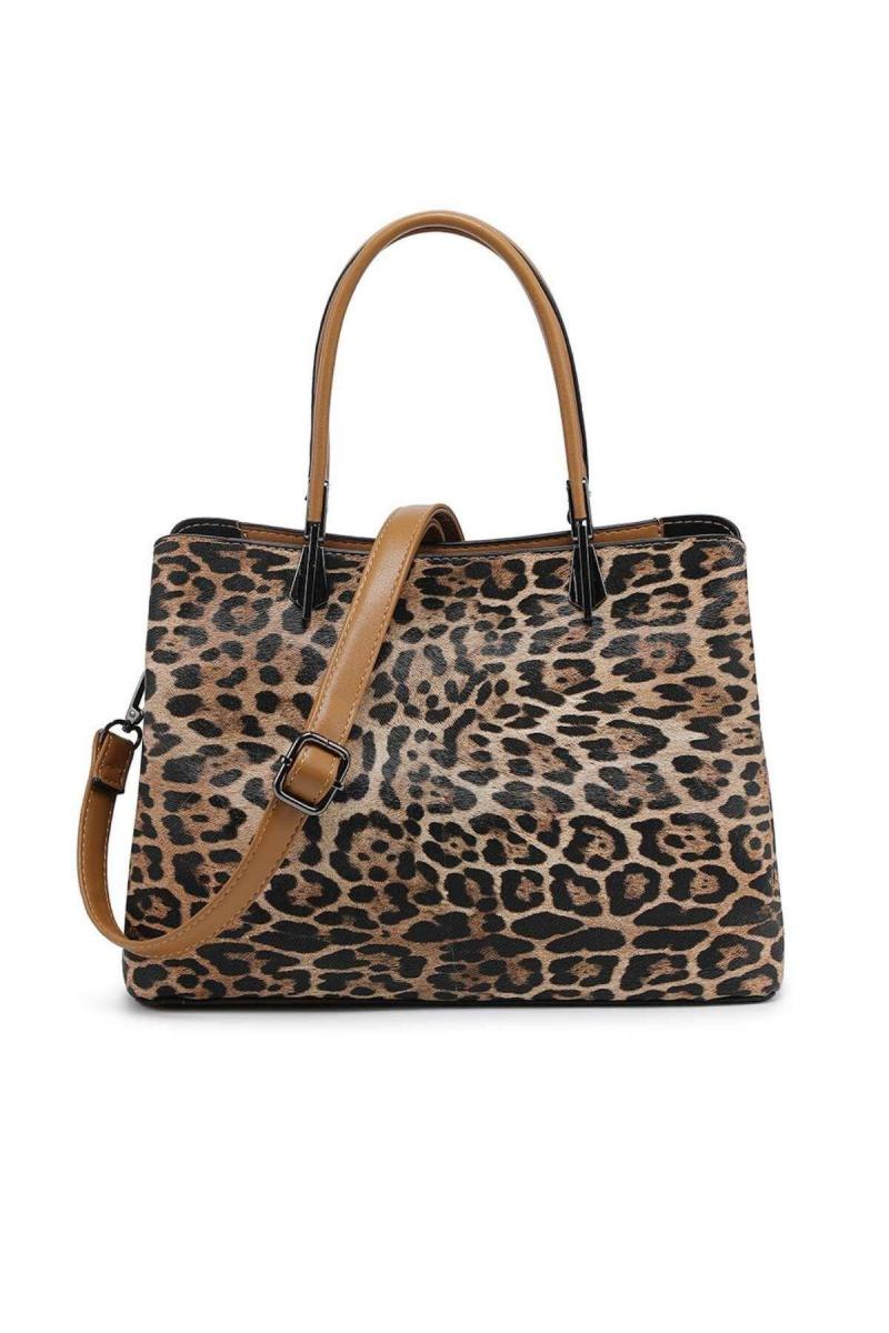 Велика стильна сумочка з леопардовим друком з сумкою для ремінця