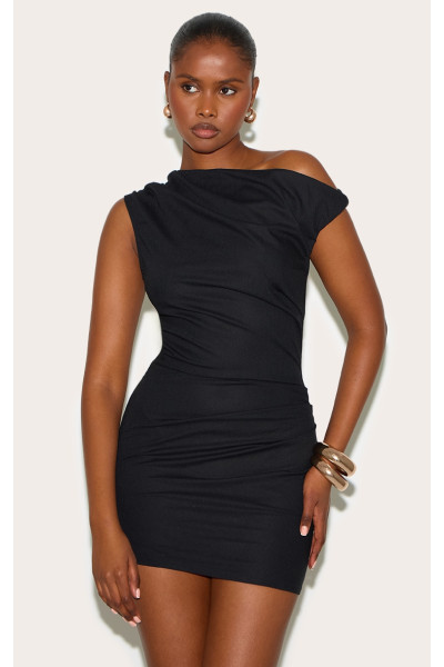 Чорне повороти Bodycon Boadcon Чорне повороти Bodycon Boadcon