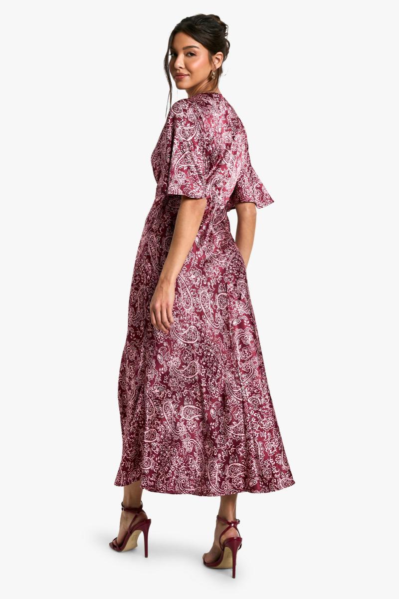 Атласна сукня Midaxi з рукавом 