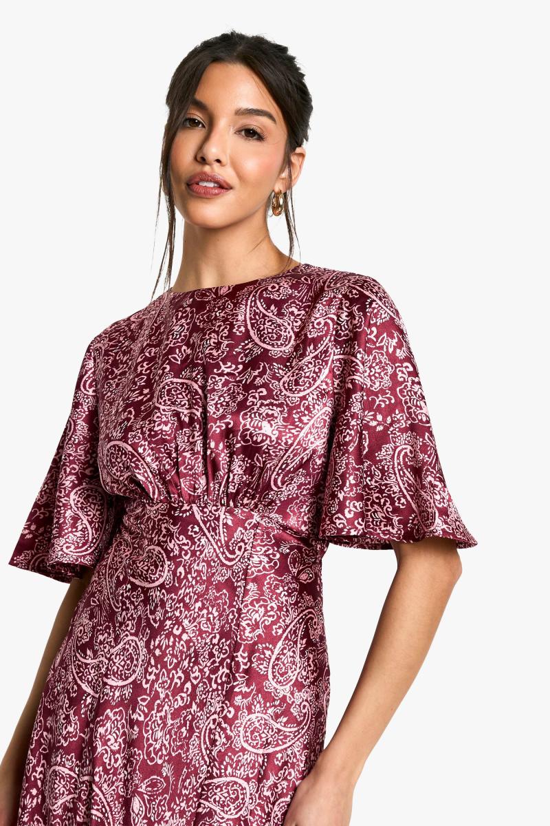 Атласна сукня Midaxi з рукавом 