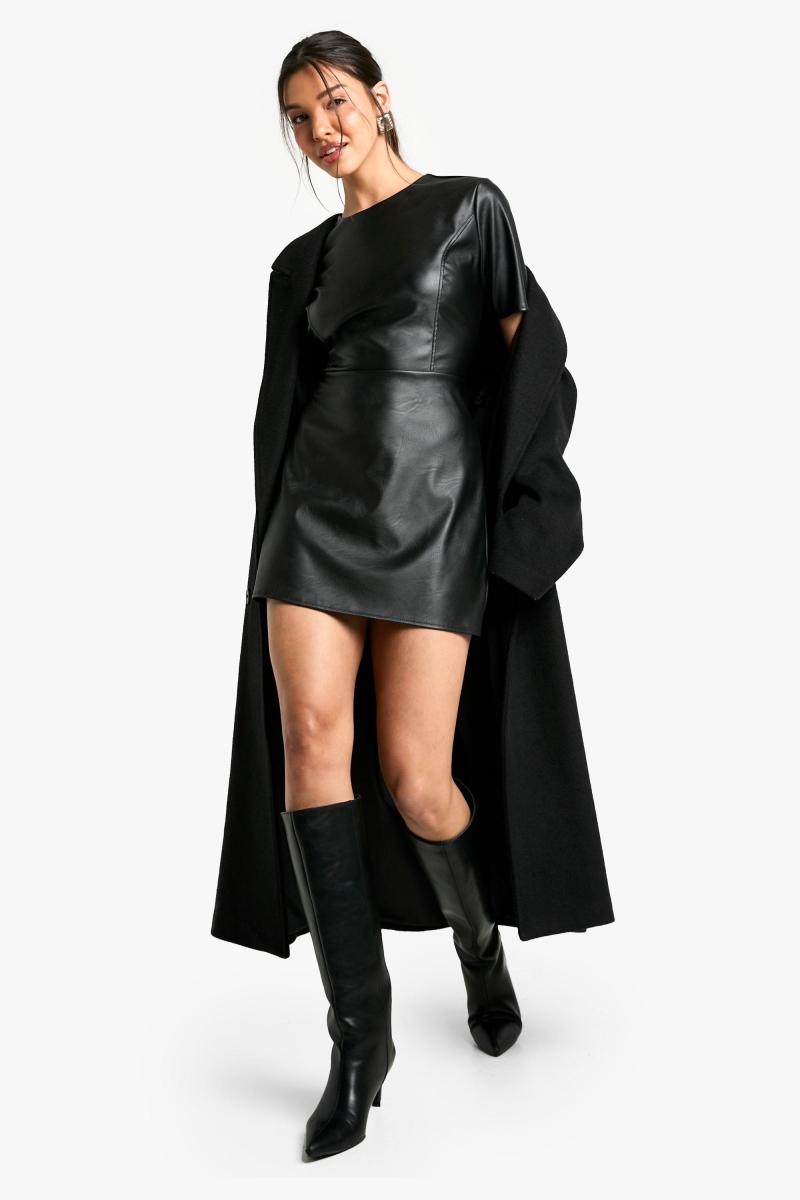 Міні-сукня зі штучної шкіри