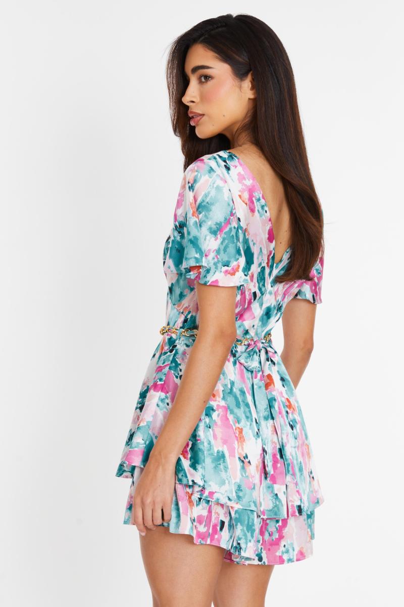 Мармуровий принт для атласного плей -костюма