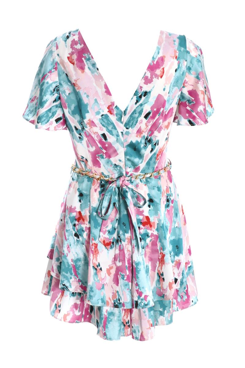 Мармуровий принт для атласного плей -костюма