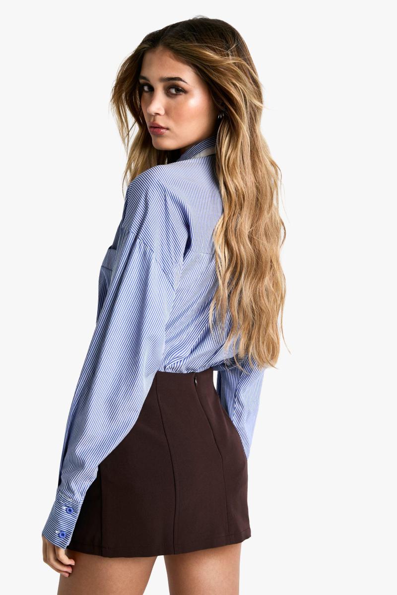 Негабаритний контрастний смугастий сорочка