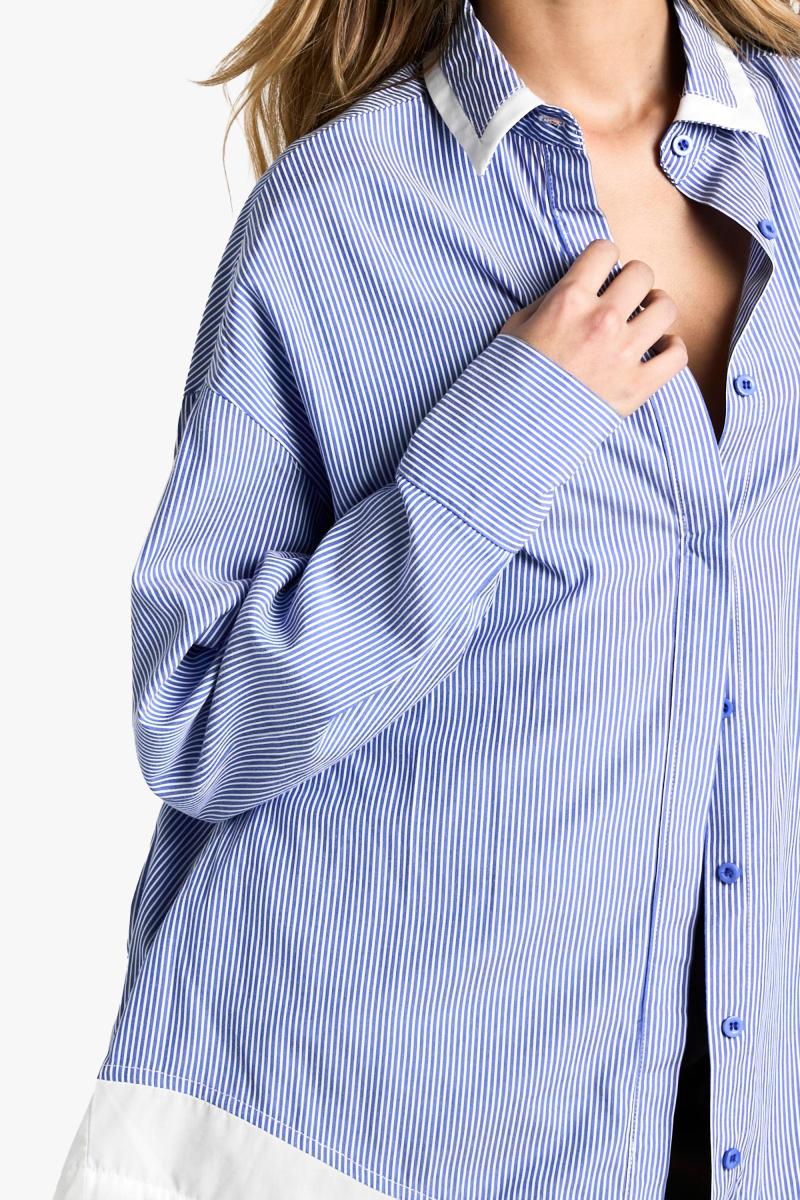 Негабаритний контрастний смугастий сорочка