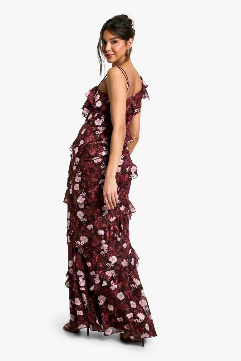 Квіткове плаття з максі -плечей