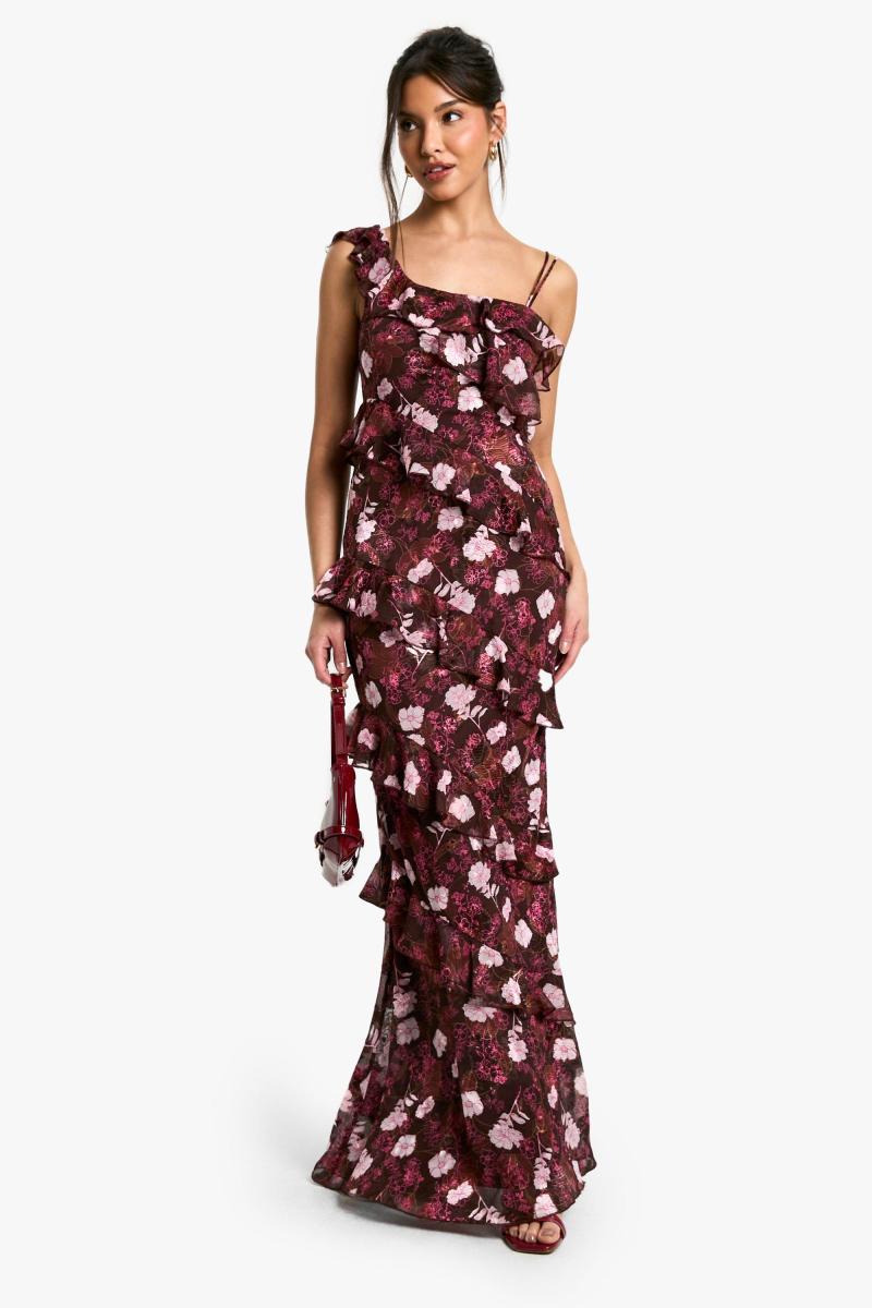 Квіткове плаття з максі -плечей