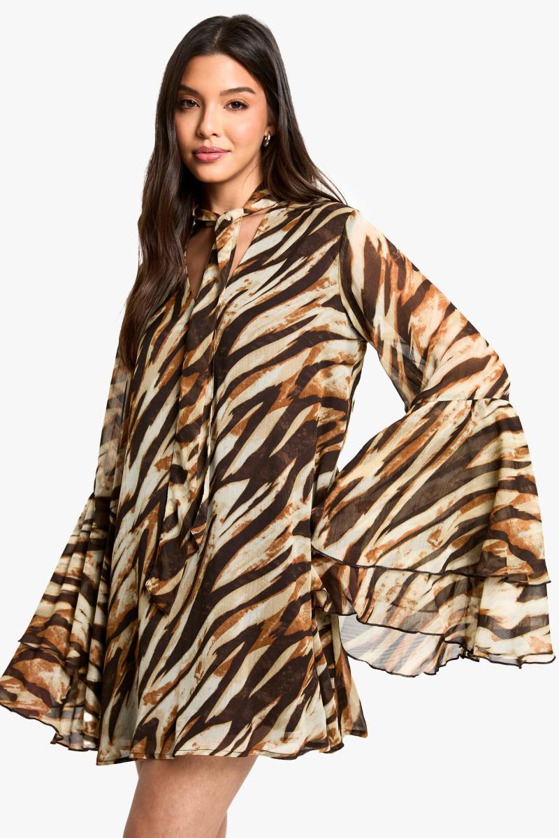 Сукня з шифоновим рукавом зебри