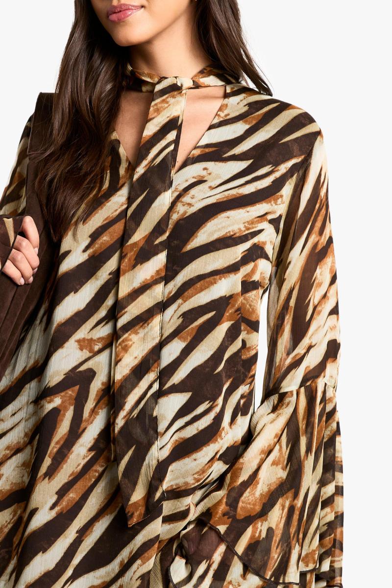 Сукня з шифоновим рукавом зебри