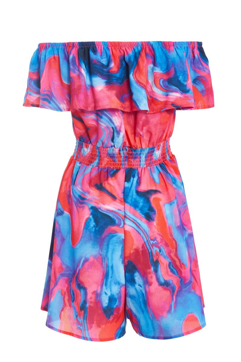 Playsuit Marble Print Bardot