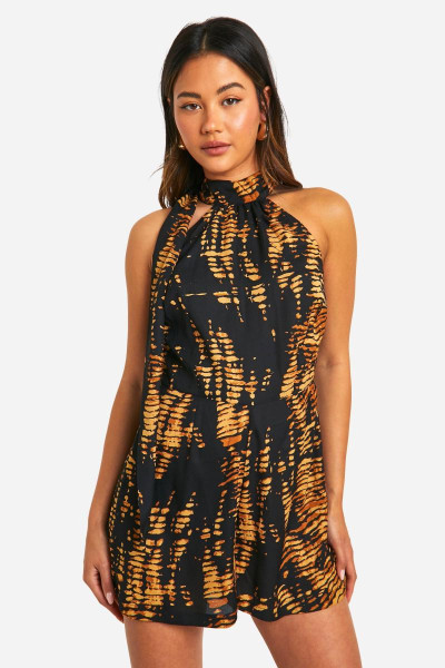 Зав'язуйте барвник Halterneck Playsuit
