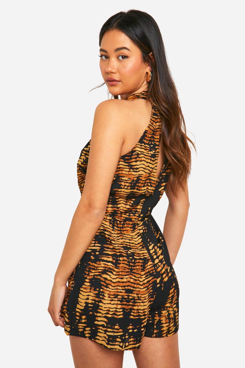 Зав'язуйте барвник Halterneck Playsuit