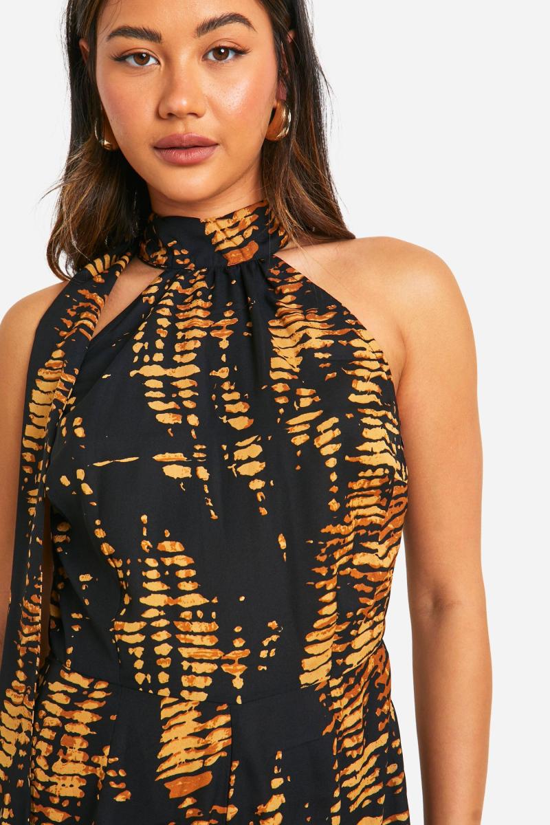 Зав'язуйте барвник Halterneck Playsuit