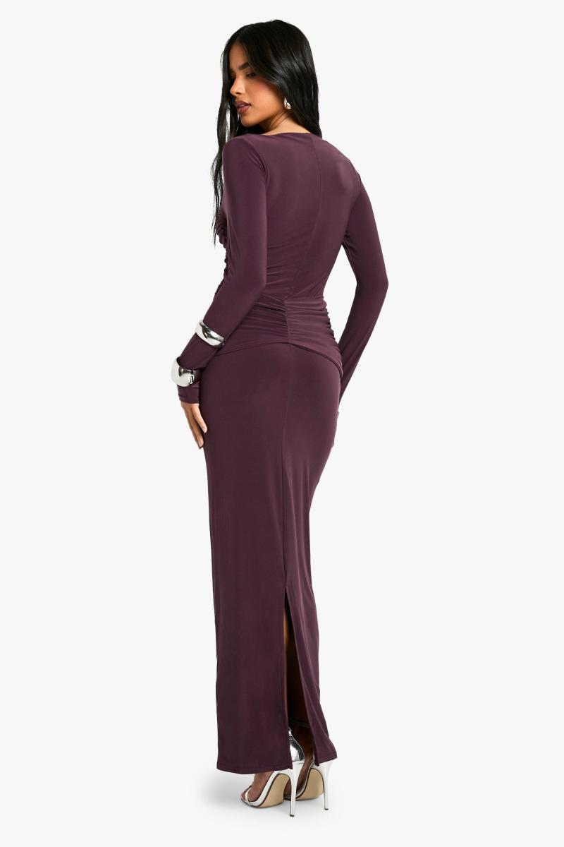 Максі-сукня з рюшами і поворотними деталями