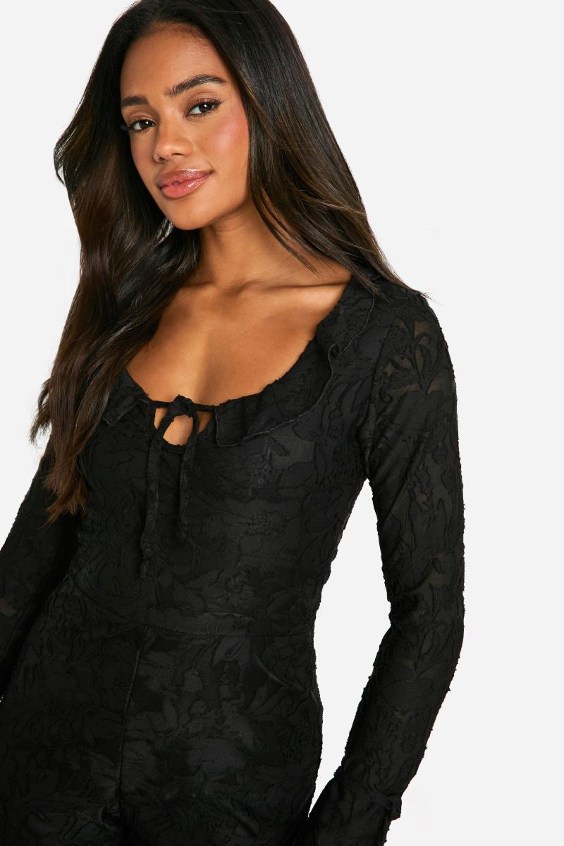 Жаккардовий комбінезон з довгим рукавом