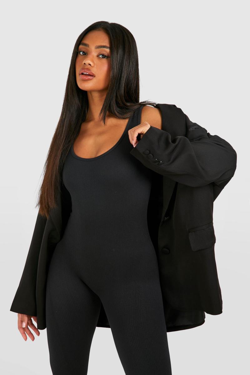 Комбінезон-комбінезон із контурним безшовним ребром і круглим вирізом