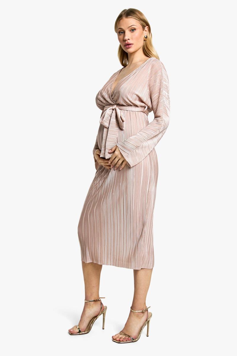 Материнство Plisse Belted Midi плаття